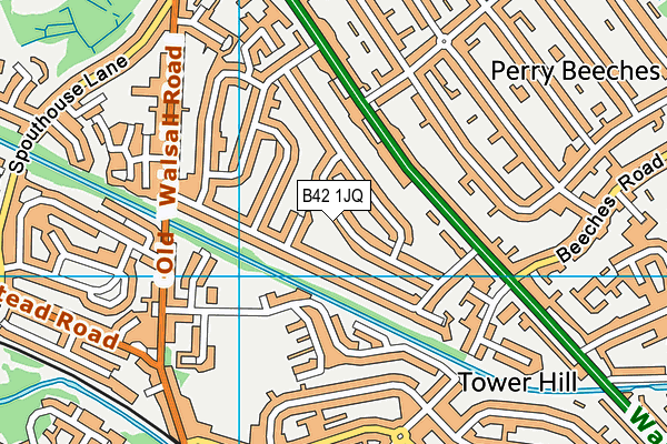 B42 1JQ map - OS VectorMap District (Ordnance Survey)