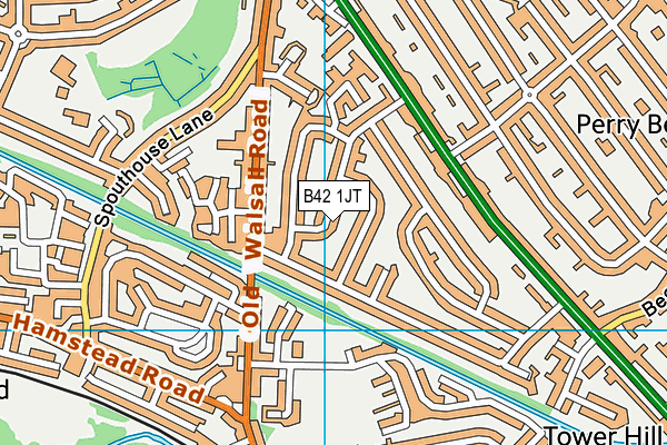 B42 1JT map - OS VectorMap District (Ordnance Survey)