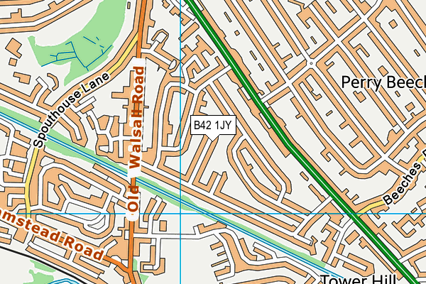 B42 1JY map - OS VectorMap District (Ordnance Survey)