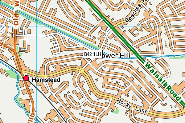 B42 1LH map - OS VectorMap District (Ordnance Survey)