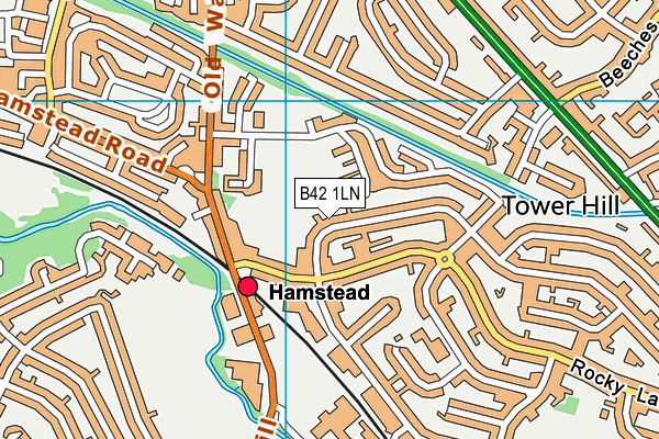 B42 1LN map - OS VectorMap District (Ordnance Survey)