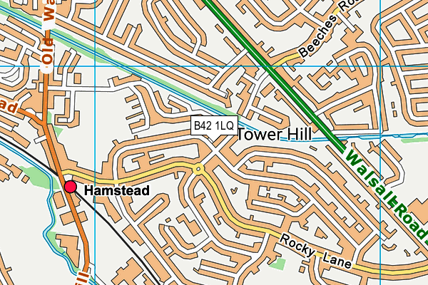 B42 1LQ map - OS VectorMap District (Ordnance Survey)