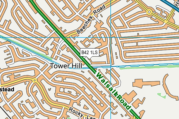 B42 1LS map - OS VectorMap District (Ordnance Survey)