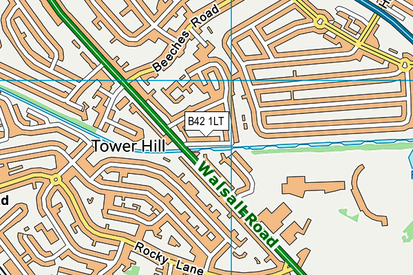 B42 1LT map - OS VectorMap District (Ordnance Survey)