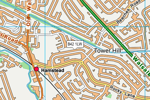 B42 1LW map - OS VectorMap District (Ordnance Survey)