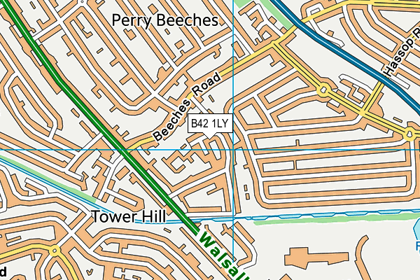 B42 1LY map - OS VectorMap District (Ordnance Survey)