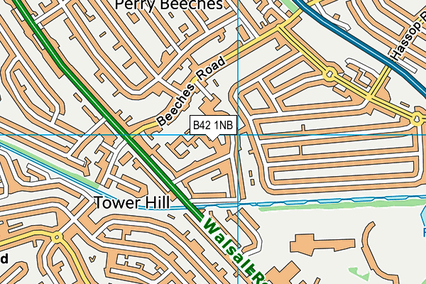 B42 1NB map - OS VectorMap District (Ordnance Survey)