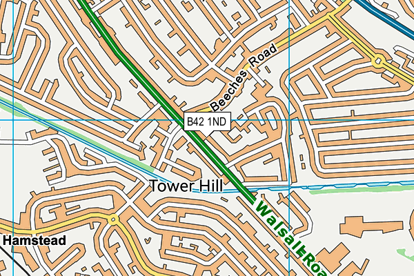 B42 1ND map - OS VectorMap District (Ordnance Survey)