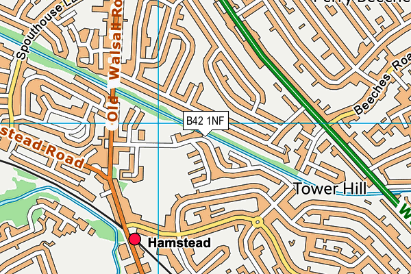 B42 1NF map - OS VectorMap District (Ordnance Survey)