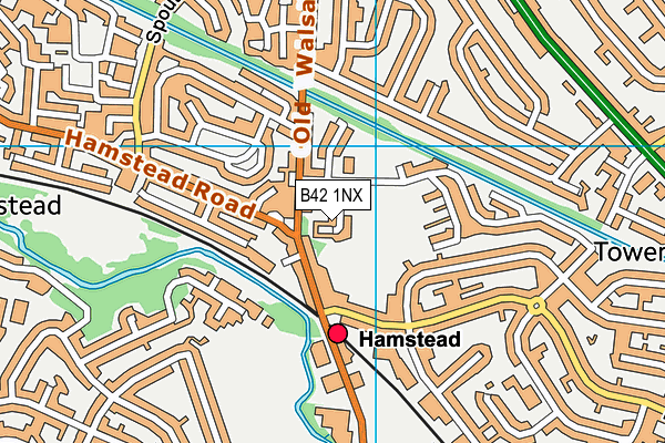 B42 1NX map - OS VectorMap District (Ordnance Survey)