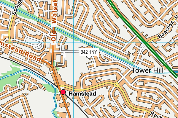 B42 1NY map - OS VectorMap District (Ordnance Survey)