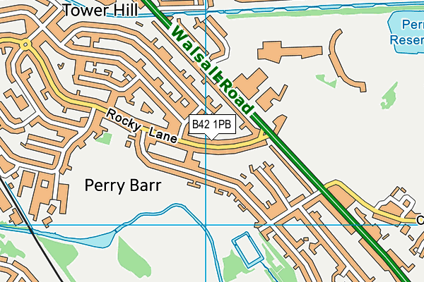 B42 1PB map - OS VectorMap District (Ordnance Survey)