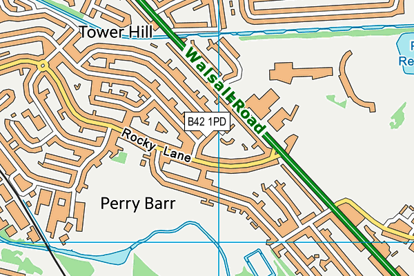 B42 1PD map - OS VectorMap District (Ordnance Survey)