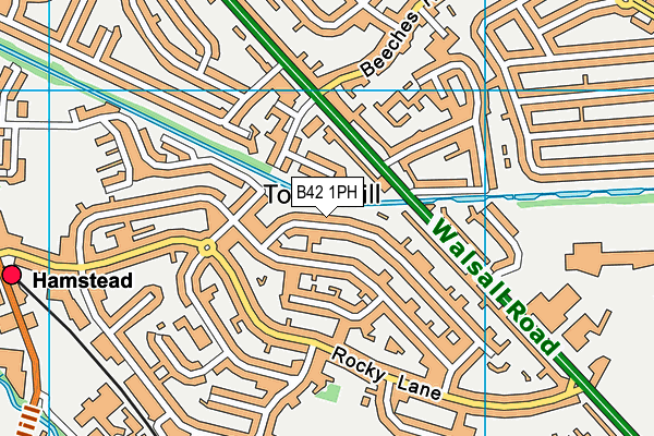 B42 1PH map - OS VectorMap District (Ordnance Survey)