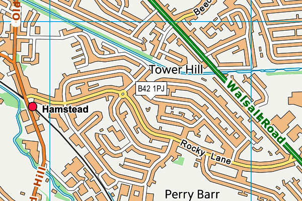 B42 1PJ map - OS VectorMap District (Ordnance Survey)