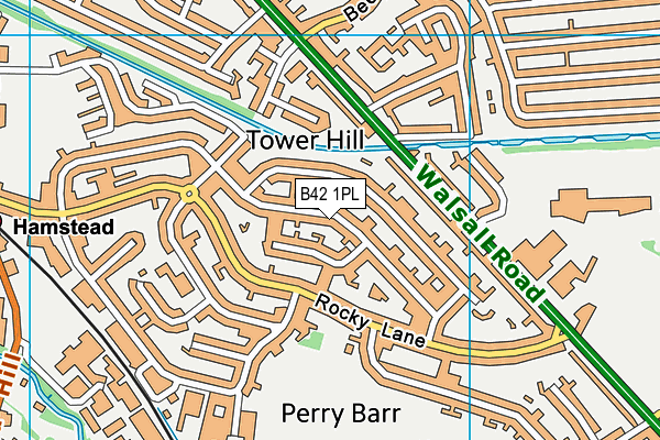 B42 1PL map - OS VectorMap District (Ordnance Survey)