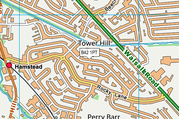 B42 1PT map - OS VectorMap District (Ordnance Survey)