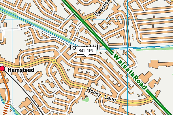 B42 1PU map - OS VectorMap District (Ordnance Survey)