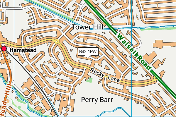 B42 1PW map - OS VectorMap District (Ordnance Survey)