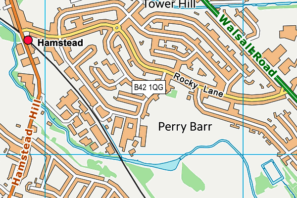 B42 1QG map - OS VectorMap District (Ordnance Survey)