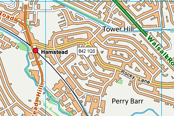 B42 1QS map - OS VectorMap District (Ordnance Survey)