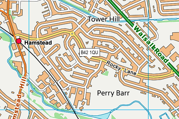 B42 1QU map - OS VectorMap District (Ordnance Survey)