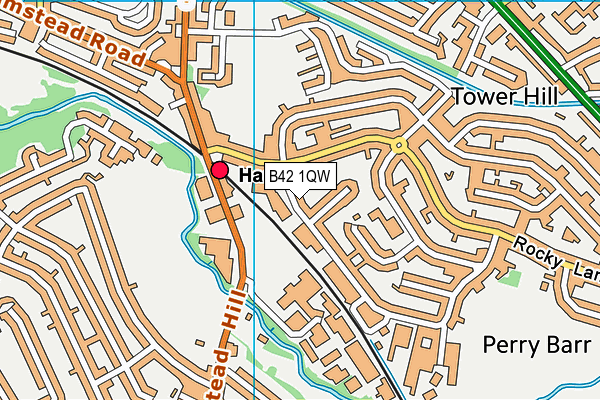 B42 1QW map - OS VectorMap District (Ordnance Survey)