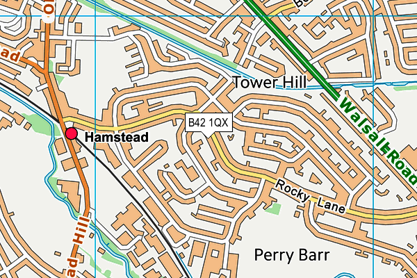 B42 1QX map - OS VectorMap District (Ordnance Survey)