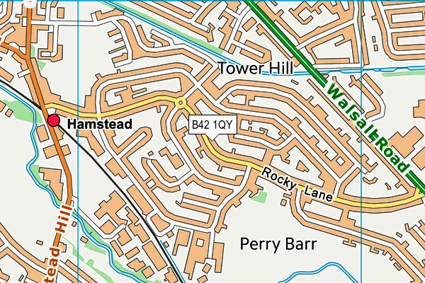 B42 1QY map - OS VectorMap District (Ordnance Survey)