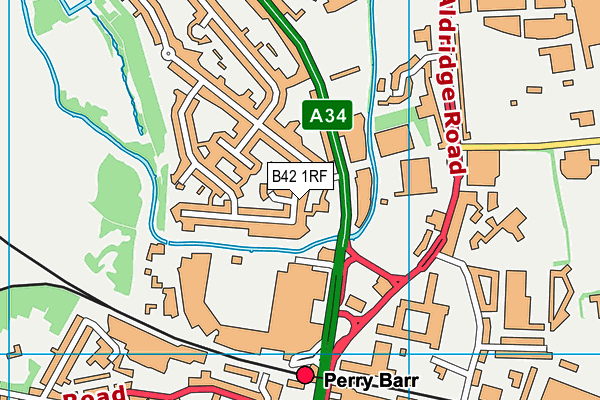 B42 1RF map - OS VectorMap District (Ordnance Survey)