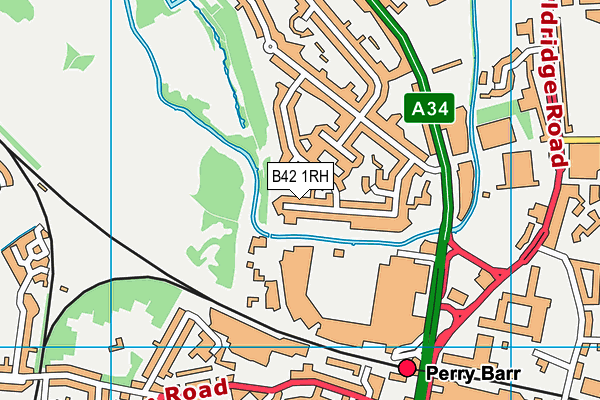 B42 1RH map - OS VectorMap District (Ordnance Survey)