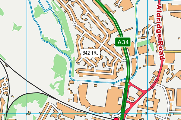 B42 1RJ map - OS VectorMap District (Ordnance Survey)