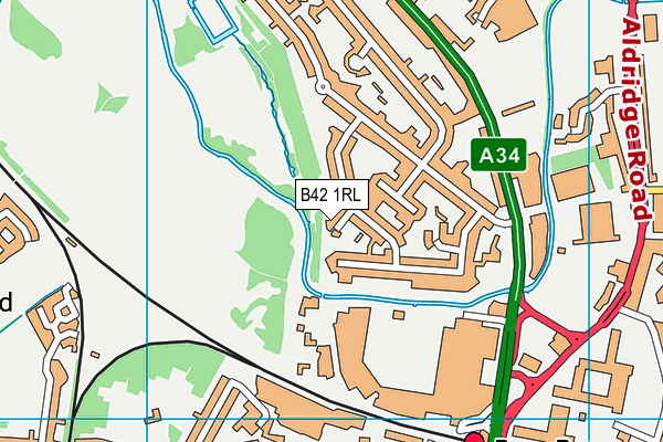 B42 1RL map - OS VectorMap District (Ordnance Survey)