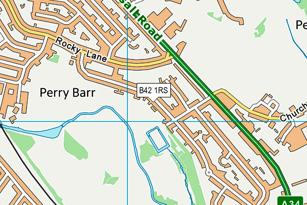 B42 1RS map - OS VectorMap District (Ordnance Survey)