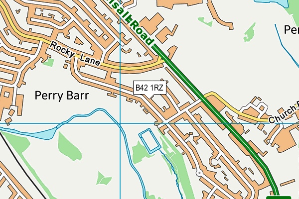 B42 1RZ map - OS VectorMap District (Ordnance Survey)