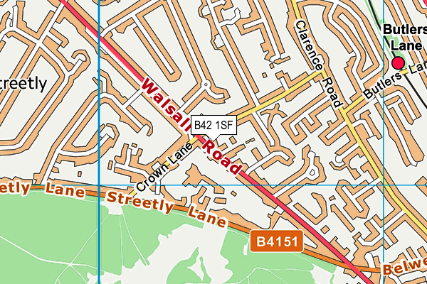 B42 1SF map - OS VectorMap District (Ordnance Survey)