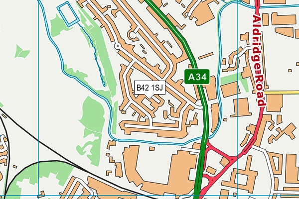 B42 1SJ map - OS VectorMap District (Ordnance Survey)