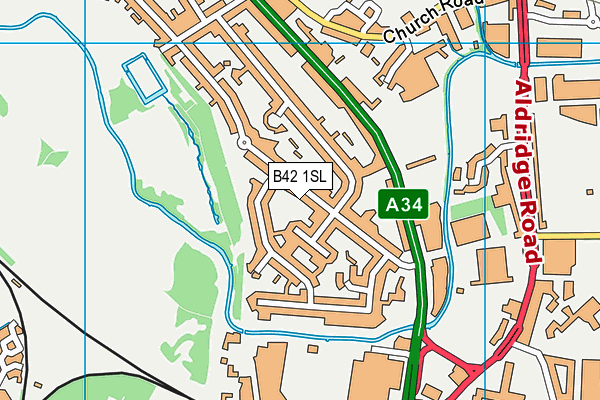 B42 1SL map - OS VectorMap District (Ordnance Survey)