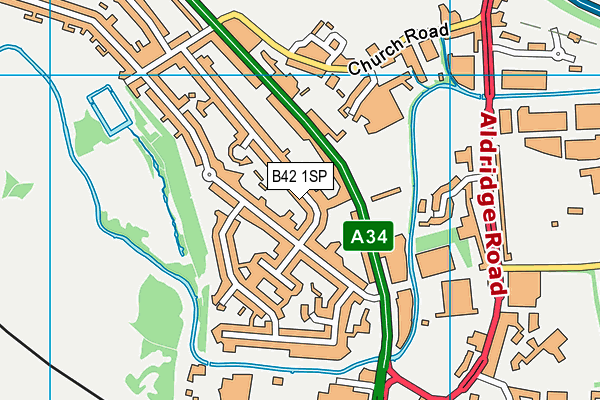 B42 1SP map - OS VectorMap District (Ordnance Survey)