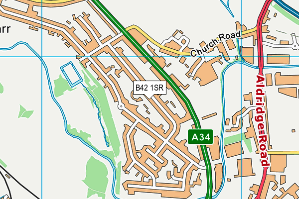 B42 1SR map - OS VectorMap District (Ordnance Survey)