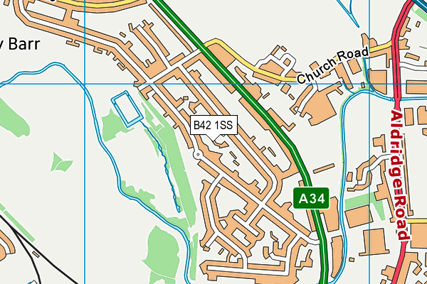 B42 1SS map - OS VectorMap District (Ordnance Survey)