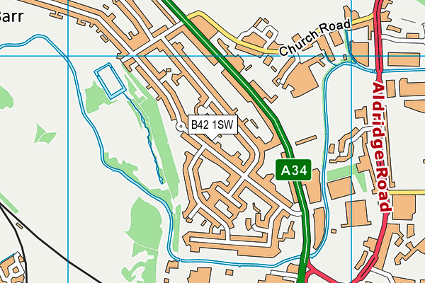 B42 1SW map - OS VectorMap District (Ordnance Survey)