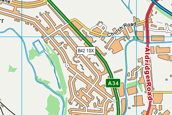 B42 1SX map - OS VectorMap District (Ordnance Survey)
