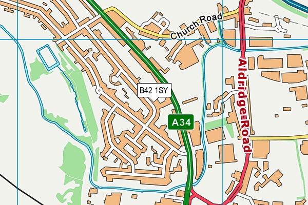 B42 1SY map - OS VectorMap District (Ordnance Survey)