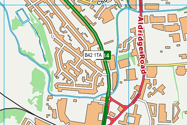 B42 1TA map - OS VectorMap District (Ordnance Survey)