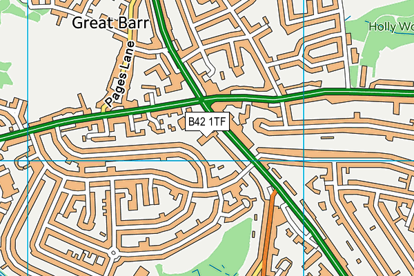 B42 1TF map - OS VectorMap District (Ordnance Survey)