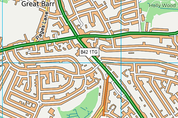 B42 1TG map - OS VectorMap District (Ordnance Survey)
