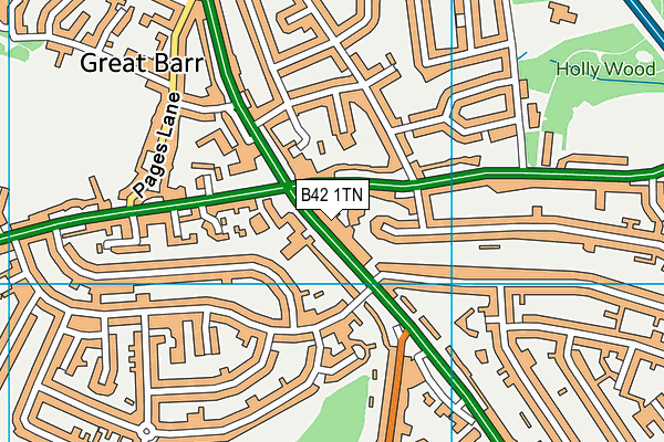 B42 1TN map - OS VectorMap District (Ordnance Survey)
