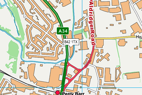 B42 1TX map - OS VectorMap District (Ordnance Survey)