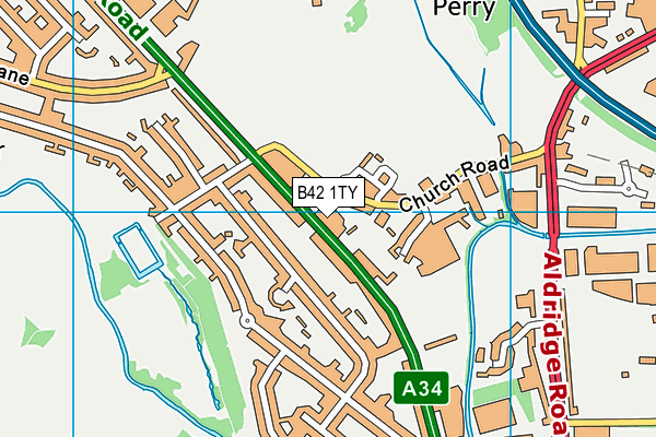 B42 1TY map - OS VectorMap District (Ordnance Survey)